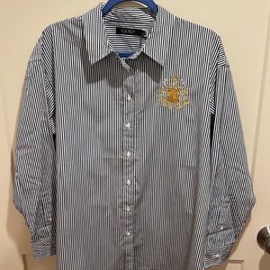 Lauren Ralph Lauren Ladies Black and White Button Down